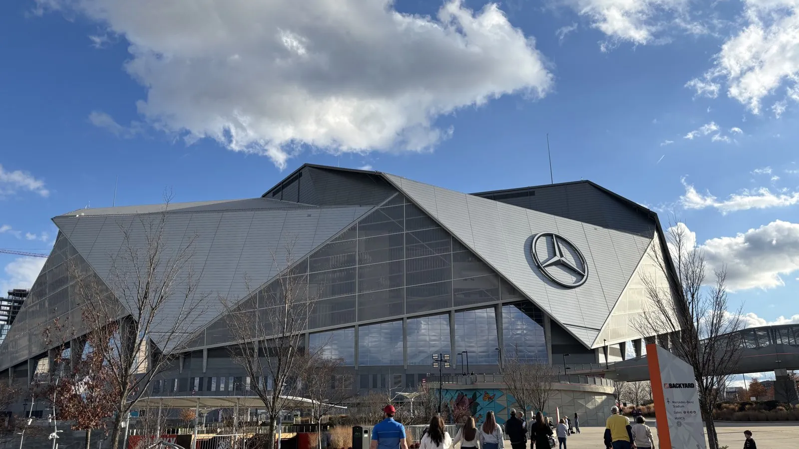 Mercedes-Benz Stadium exterior in downtown Atlanta — World Cup 2026 host venue