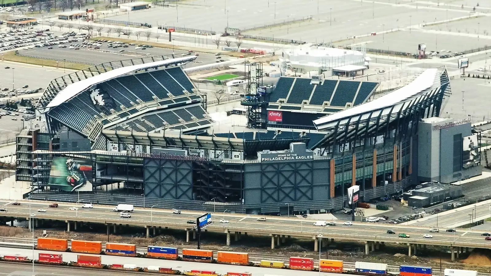 Lincoln Financial Field aerial view in South Philadelphia — Philadelphia World Cup 2026 host venue